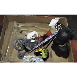 FLAT OF HOME DECOR & COLLECTIBLES (AFRICAN BUST)