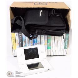 ONE NINTENDO DS LITE, WITH CASE & 19 GAMES