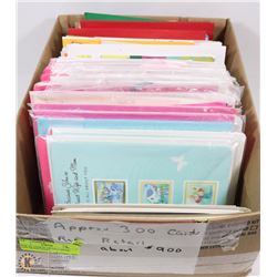 BOX OF APPROX 300 HALLMARK AND BRAND NAME