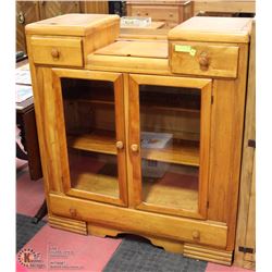 ANTIQUE WOOD CHINA CABINET 42X16X46".