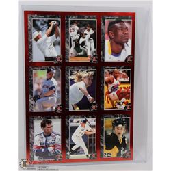 LEGENDS 9 CARD UNCUT SHEET MARIO LEMIEUX/ROGER
