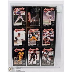 LEGENDS 9 CARD UNCUT SHEET HANK AARON/BOBBY HULL.