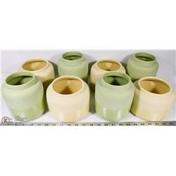 BOX OF YELLOW & GREEN VASES