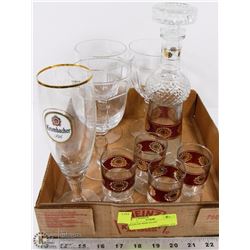 FLAT OF WINE GLASSES AND MORE