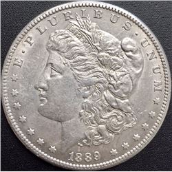 1889-CC Morgan Silver  Dollar AU-58 RARE KEY DATE! ONLY 350,000 MINTED