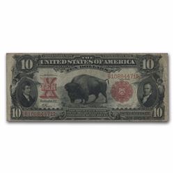 RARE 1901 $10 United States Note Lewis & Clark Bison VF