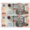 Image 1 : Central Bank of the Bahamas, 2008, $20 Issued Banknote Pair.