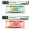 Image 2 : Monetary Authority of Belize, 1980 High Grade Banknote Pair.