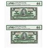 Image 1 : Bank of Canada, 1937 High Grade Sequential Banknote Pair.