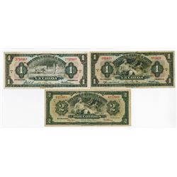 Banco Central de Reserva de El Salvador, 1934-1951, Trio of Issued Notes