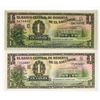 Image 1 : Banco Central de Reserva de El Salvador, 1955-1957, Pair of Issued Notes