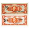 Image 2 : Banco Central de Reserva de El Salvador, 1955-1957, Pair of Issued Notes