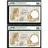 Image 1 : Banque de France, 1939-42 Issue Sequential Banknote Pair.