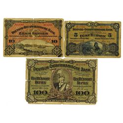 Deutsch-Ostafrikanische Bank, 1905, Issued Trio