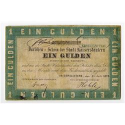 Southern Germany City Loan, 1870, Unlisted Issued Local Note