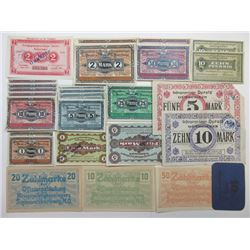 Germany WWI Notgeld and POW Notgeld Assortment, ca.1916-18.