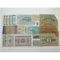 Germany WWI Notgeld and POW Notgeld Assortment.