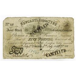 Newcastle Upon Tyne, 1836 Issue Banknote.