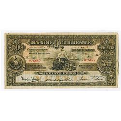 Banco de Occidente en Quezaltenango, 1918, Issued Note