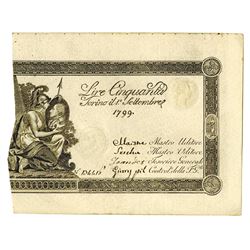 Kingdom of Sardinia, 1799, Issued High Grade Note