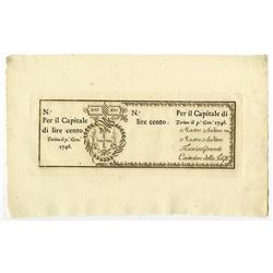 Regie Finanze-Torino, 1746 Issue Banknote.