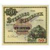 Image 1 : Sveriges Riksbank, 1944, 50 Kronor Specimen "ANNULLERADO" Banknote.