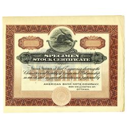 Specimen Stock Certificate, ca.1910-20.