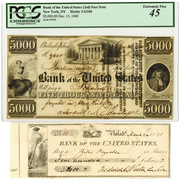 bank of the united states 1840 note bank of the united states 1840 note