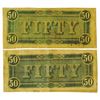 Image 2 : C.S.A., 1864 Lot of 2 $50 Notes T-66, Both are Choice VF to XF.