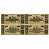 Image 1 : C.S.A., 1864 Lot of 4 Sequential $20 Notes T-67, All are AU to Choice AU with Sequential Serial Numb