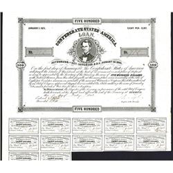 Confederate States Bond. $500. Cr.59, B-65.