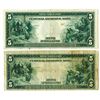 Image 2 : F.R.N., $5 Series of 1914 Pair, Both are Fr#851, New York District.