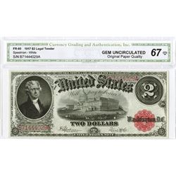 U.S. Legal Tender Note, $2, 1917, Fr#60, Issued Note.