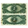 Image 2 : U.S. Legal Tender, $2 1917 Banknote Pair, Fr#'s 59 and 60.