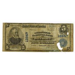 U.S. National Currency, $5, 1902 PB, CH# 12847, Fr#609, Issued Note.