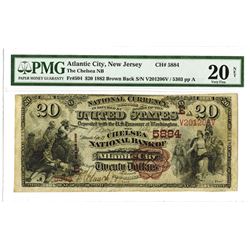 NJ. Chelsea National Bank of Atlantic City, $20 1882 Brown Back Ch#5884