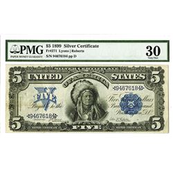 U.S. Silver Certificate, $5 1899, Fr#271, Lyons | Roberts Signatures.