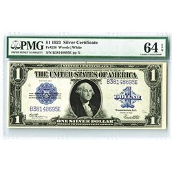 U.S. Silver Certificate, $1, Series 1923, Fr#238 PMG graded Choice Uncirculated 64 EPQ.