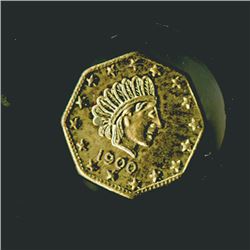 Alaska Gold "1/2" 1900 Octagon Gold Token, Uncirculated to CU.