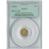 Image 1 : California Fractional Gold Token $1 1869,  gold PCGS graded AU55.