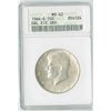 Image 1 : JFK 50c, 1964 D, Double Die Obverse, silver, ANA graded MS62PL