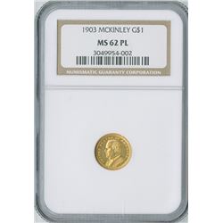 U.S. McKinley Commemorative $1 1903, gold, NGC graded MS62PL