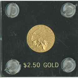 Indian, $2.50, 1908,  Eagle Reverse, gold, AU/UNC