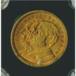 Columbian Exposition, 1892 Columbus Brass, With Washington, Lincoln and Grant on back.