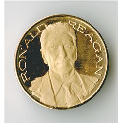 Ronald Reagan 14 k Gold Medal with slightly over 1/2 ounce pure gold.