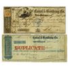 Image 1 : Canal & Banking Co., 1857 & 1871 Issued Check and CD.