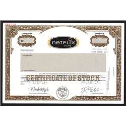 Netflix (.com), 1997 (ca.1900) Specimen Stock Certificate.