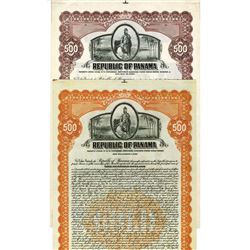 Republic of Panama, 1926 & 1928 Specimen Bond Pair.