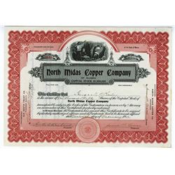 North Midas Copper Co. of Alaska 1917 Issued Stock Certificate.