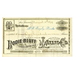 Bodie Bluff Consolidated Gold Mining Co., 1879 Issued Stock Certificate